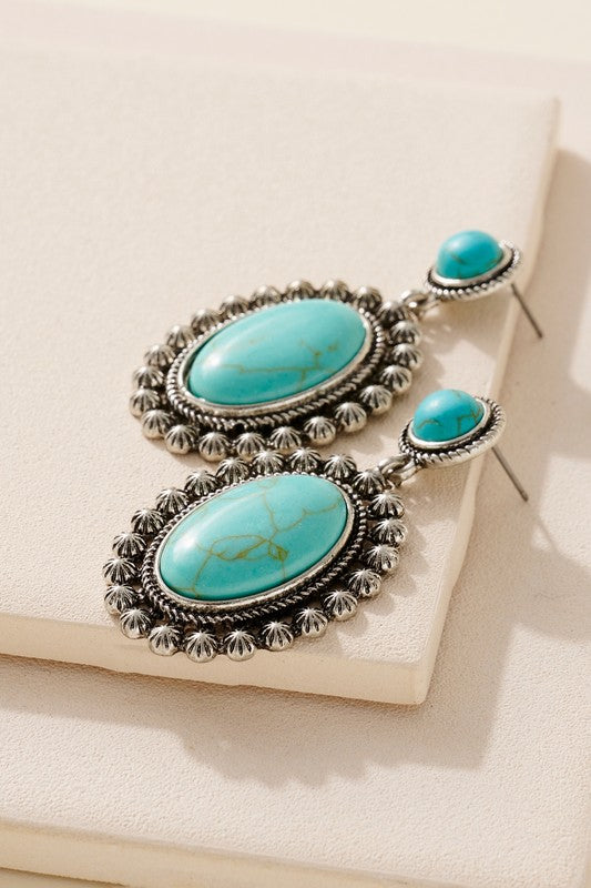 Western Stone Dangling Earrings