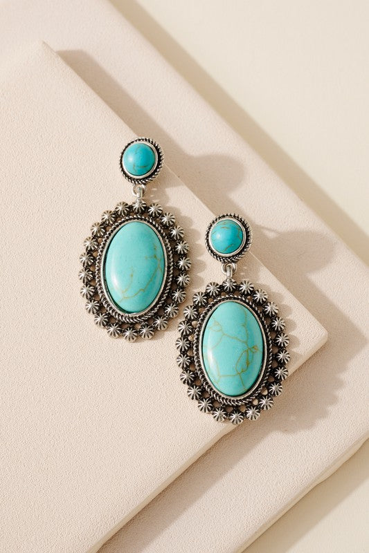 Western Stone Dangling Earrings